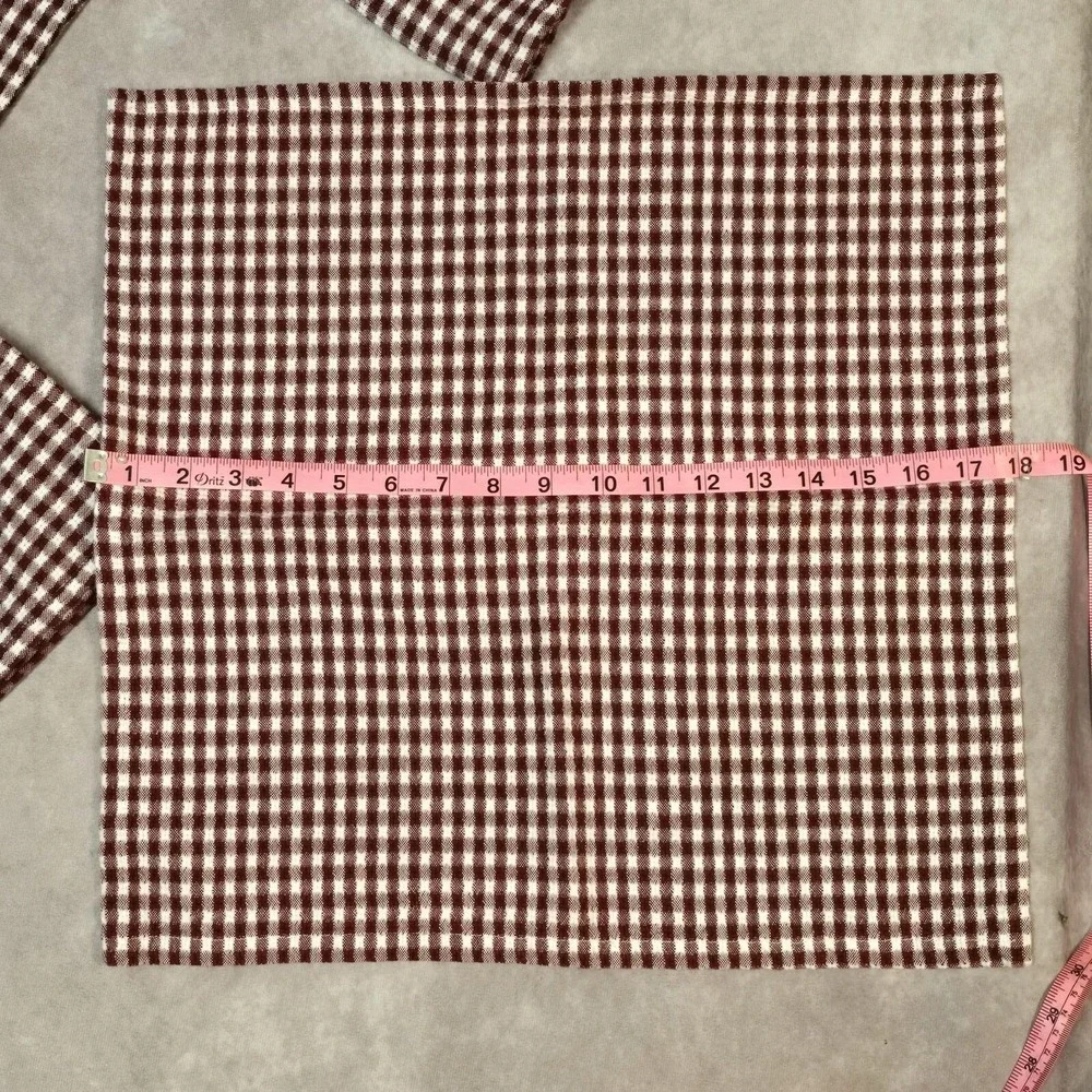 Red White Gingham Cloth Napkins Picnic Summer 18x18 Square Cotton Set of 4 [Add]